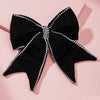 Dazzling Noir Velvet Hair Bow Barrette Clip - Black