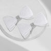 Crystal Mesh Hair Bow Alligator Clip - Silver