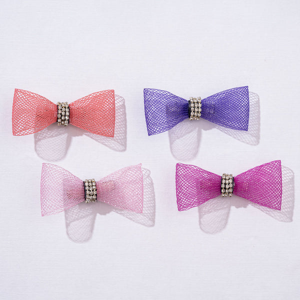 Rainbow Crystal Mesh 6 Pieces Gift Box with 2 Hair Bands & 4 Hair Bows