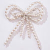 Embellished Pearl Hair Bow Alligator Clip - Off-White