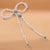 Embellished Pearl Hair Bow Alligator Clip with Silver Stone - Off-White