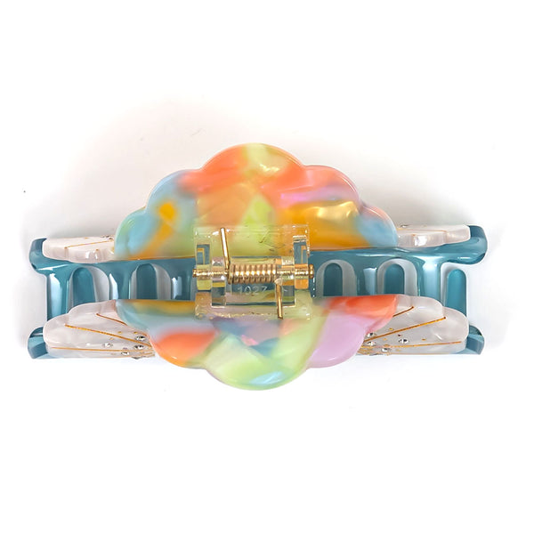 Shell Hair Claw Clip with Pearls & Crystals - Multi