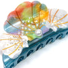 Shell Hair Claw Clip with Pearls & Crystals - Multi