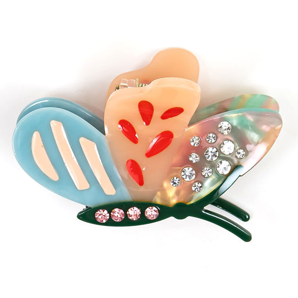 Butterfly Hair Claw Clip with Crystals - Multi