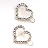 Set of 2 Heart Crystal Hair Pins - Silver