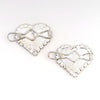 Set of 2 Heart Crystal Hair Pins - Silver