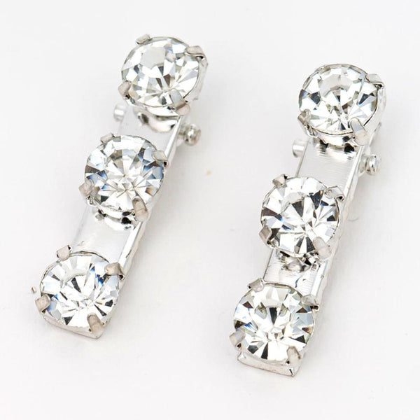Set of 2 Crystal Hair Pins - Silver