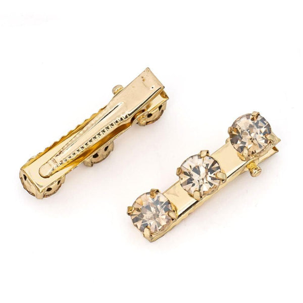Set of 2 Crystal Hair Pins - Gold