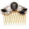 Crystal Hair Comb - Black & Silver