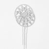 Floral Crystal Juda Pin - Silver