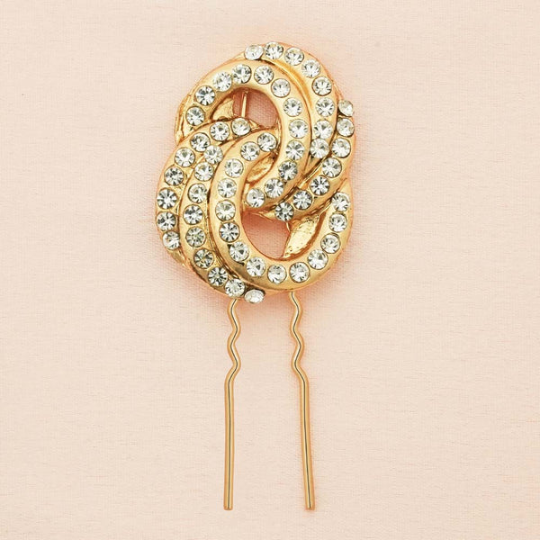 Set of 4 Stella Crystal U Pins - Gold