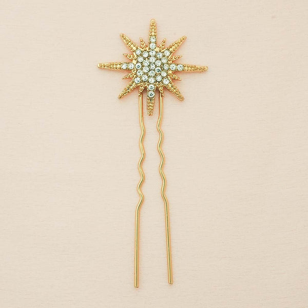 Set of 4 Stella Crystal U Pins - Gold