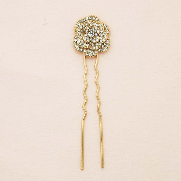 Set of 4 Stella Crystal U Pins - Gold