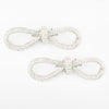Silver Crystal Hair Bow Alligator Clip - Set of 2