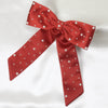 Embellished Pearl Hair Bow Alligator Clip - Red