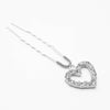 Crystal Heart U Pin - Silver