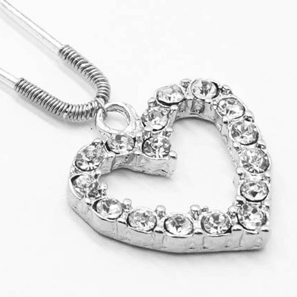 Crystal Heart U Pin - Silver