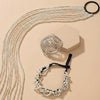 Rose Crystal & Pearl Hair Bun Accessory with Pearl Hangings