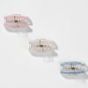 Holographic Hair Claw Clips - Set of 3 - Peach, Blue & White