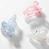 Holographic Bow Hair Claw Clips - Set of 3 - Pink, Blue & White