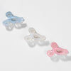 Holographic Bow Hair Claw Clips - Set of 3 - Pink, Blue & White