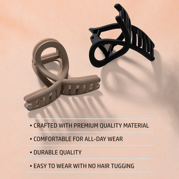 Hair Claw Clips - Set of 2 - Black