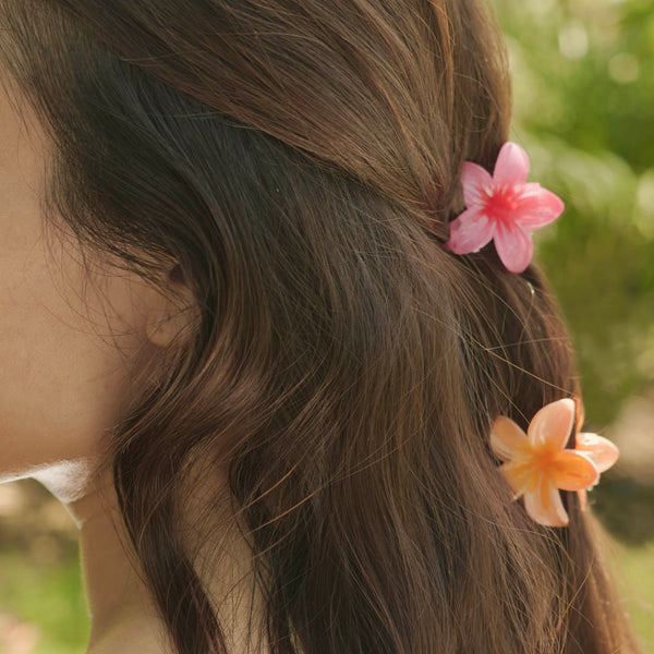 Flower Hair Claw Clips with Free Pouch - Set of 6 - Multi