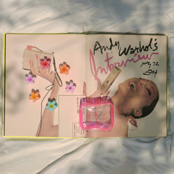 Flower Hair Claw Clips with Free Pouch - Set of 6 - Multi