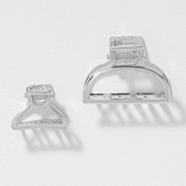 Luna Mini Claw Clips - Set of 2 - Silver
