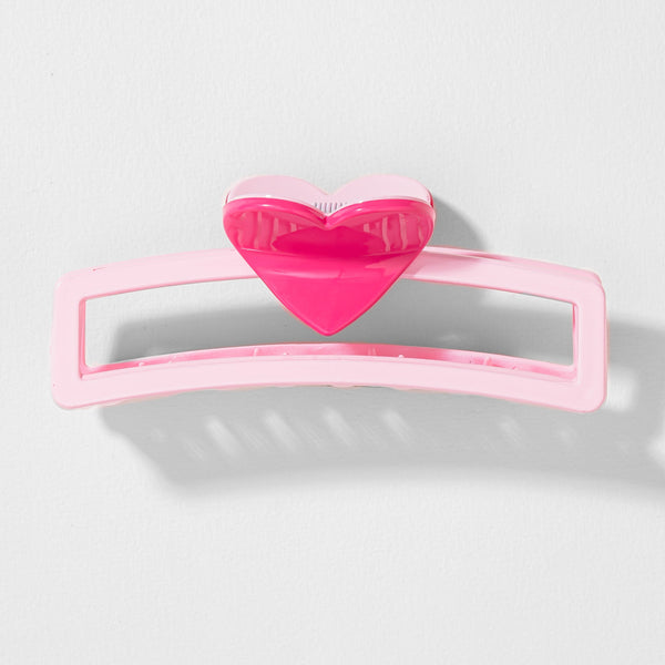 Snap My Heart Hollow Claw Clip - Pink