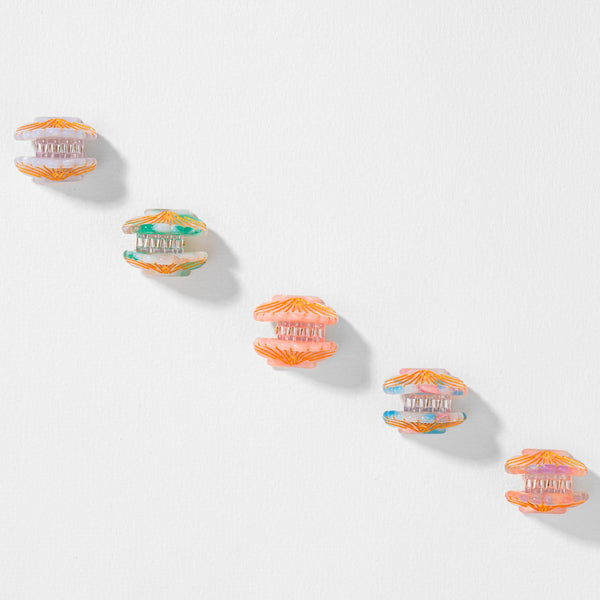 Shell Mini Claw Clips - Set of 5 - Multi
