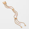Gold Plated Shell Hair Braid with Pink Beads