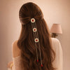 Gold Plated Circular Hair Braid with Maroon Stones