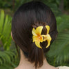 Flower Hair Claw Clips with Free Pouch - Set of 3 - Yellow