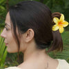 Flower Hair Claw Clips with Free Pouch - Set of 3 - Yellow