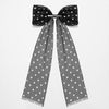 Oversized Polka Hair Bow - Black & White