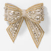 Embellished Crystal Hair Bow Barrette Clip - Gold & Silver