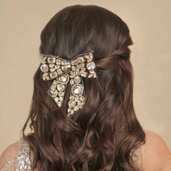 Embellished Kundan Hair Bow