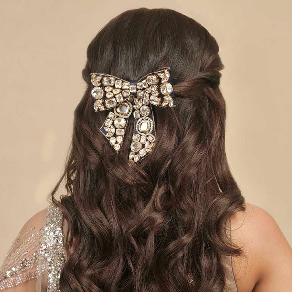 Embellished Kundan Hair Bow