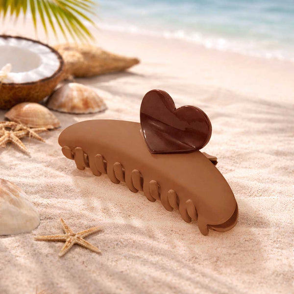 Love Lock Claw Clip - Brown