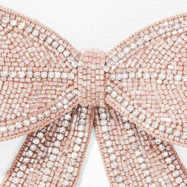 Blush Diamond Beaded Hair Bow