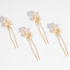 Set of 4 Pearls U Pins - White