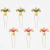 Meher Gold Hair Pins with Ghunghroo - Set of 6