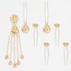 Gulzaar Lotus Gold & Pearl Hair Pins - Set of 7