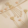 Gulzaar Lotus Gold & Pearl Hair Pins - Set of 7