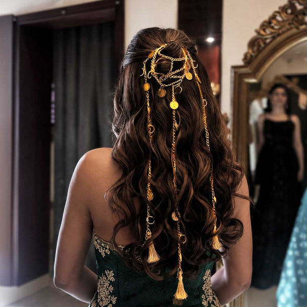 Sitara Crystal Tassels - Parandi - Gold