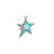 Star-shaped pendant with blue enamel and gold accents on a white background