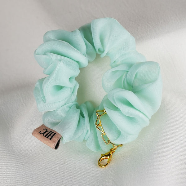 Blue Organza Scrunchie - 1 Charm