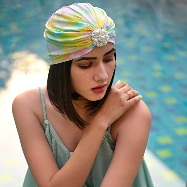 Tie And Dye Turban -Yellow