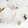 Oversized Organza Scrunchie with Charms - White